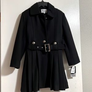 Black wool kids coat
